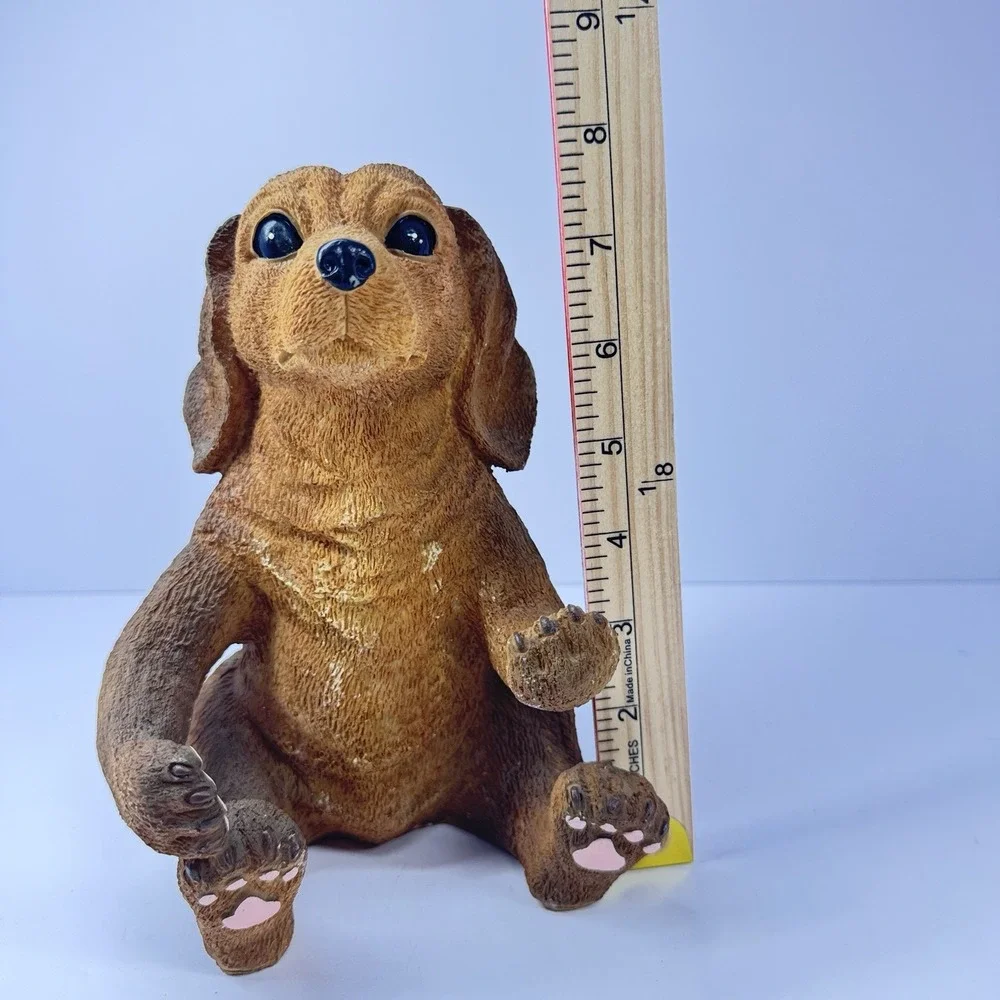 Vintage Resin Dachshund Dog Figurine Begging Pose Brown 7 Inch‎ Decor